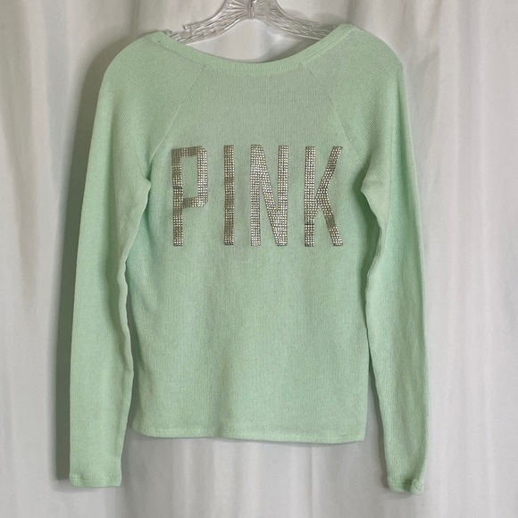 PINK Victoria's Secret Sweaters - PINK Victoria’s Secret Low Back Pullover Sweater Mint Green